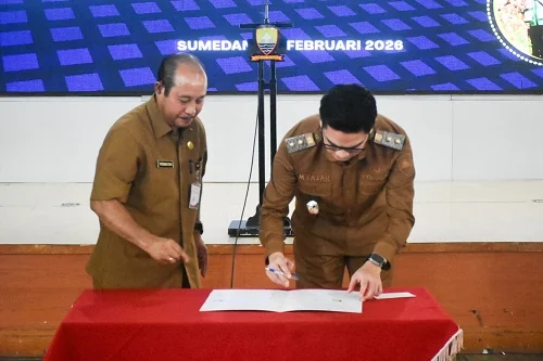 Wakil Bupati Sumedang M. Fajar Aldila, menyampaikan bahwa capaian validasi data tersebut memiliki arti strategis bagi pemerintah daerah dalam perumusan kebijakan.Dok-Diskominfosanditik Sumedang