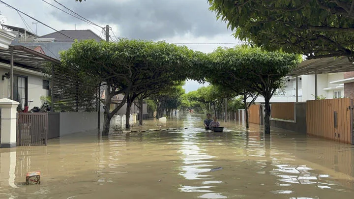 Kondisi banjir di Kemang Pratama, Bekasi. ( dok Kumparan)