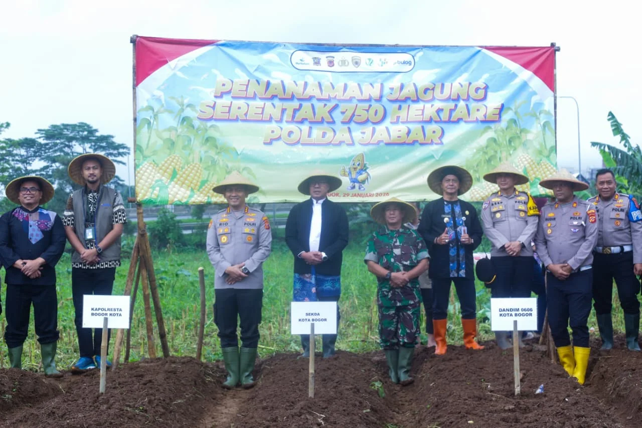 Sekretaris Daerah (Sekda) Kota Bogor, Denny Mulyadi menghadiri agenda penanaman jagung serentak seluas 750 hektare yang diinisiasi oleh Polda Jawa Barat.Dok-Diskominfo Kota Bogor