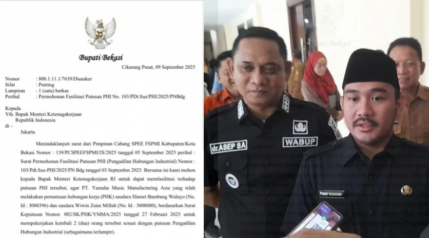 Bupati Bekasi Ade Kuswara Kunang menunjukkan komitmennya dalam melindungi hak-hak tenaga kerja.Ist