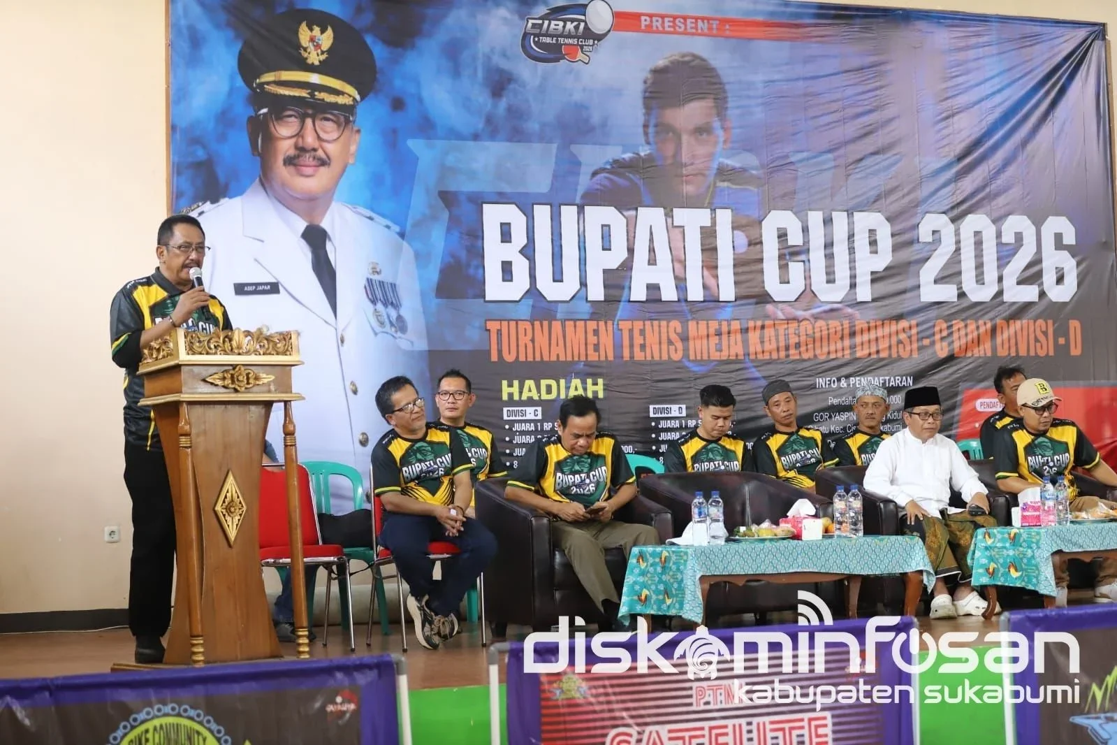Bupati Sukabumi Asep Japar menegaskan komitmen pemerintah daerah dalam mendukung pengembangan olahraga.Dok-Bid IKP/Diskominfosan Kab Sukabumi