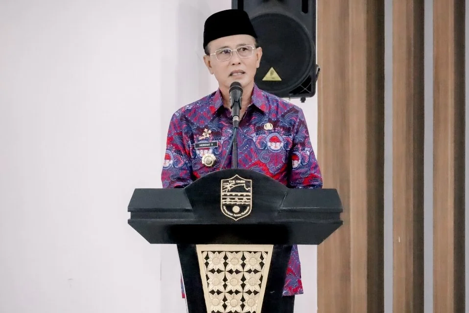 Bupati Ciamis, Herdiat Sunarya, secara resmi membuka Rapat Kerja Kabupaten (Rakerkab) Persatuan Perangkat Desa Indonesia (PPDI) Ciamis Tahun 2025.Ist