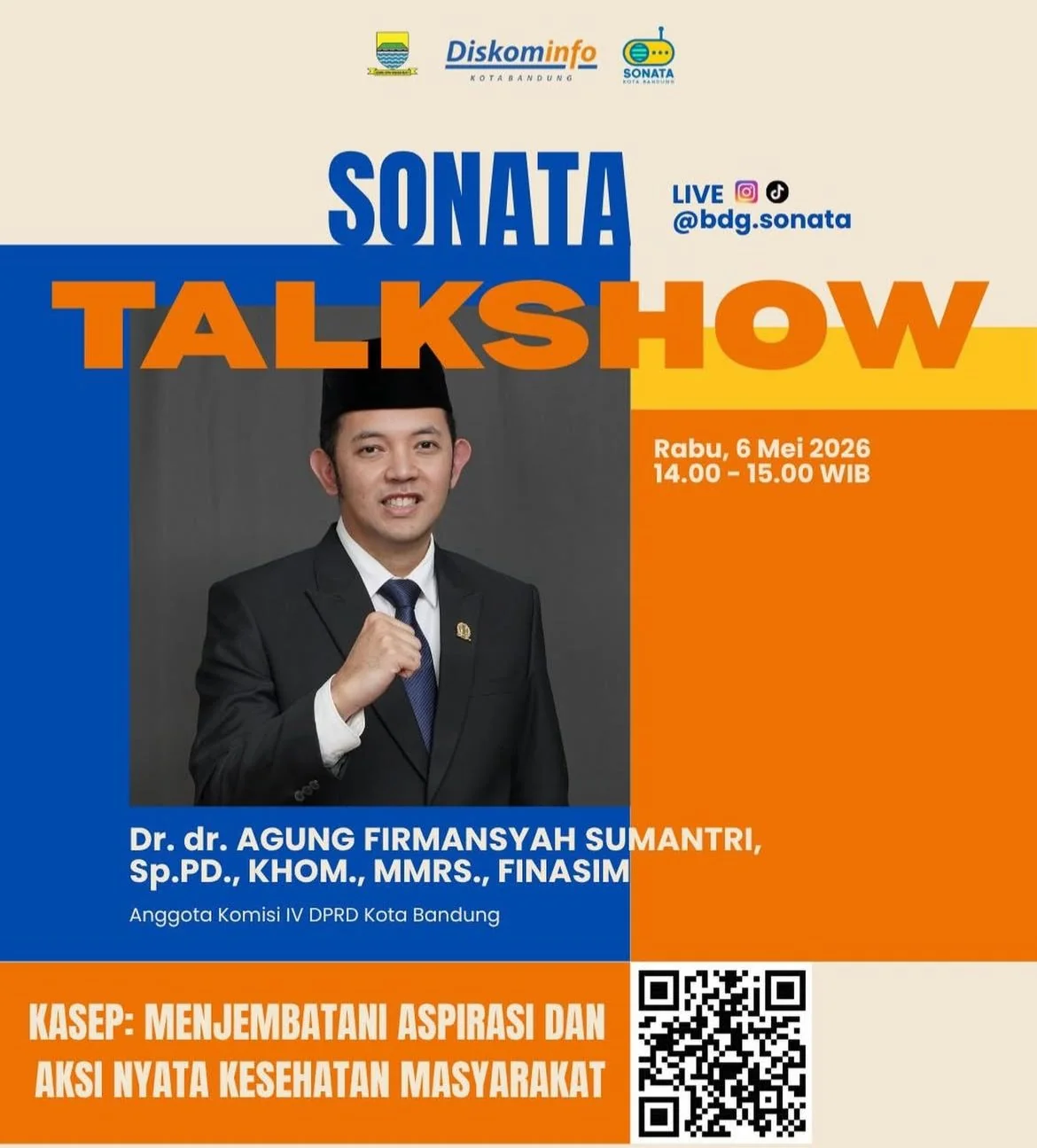 Anggota Komisi IV DPRD Kota Bandung, Dr. dr. Agung Firmansyah Sumantri.Dok-Diskominfo Kota Bandung