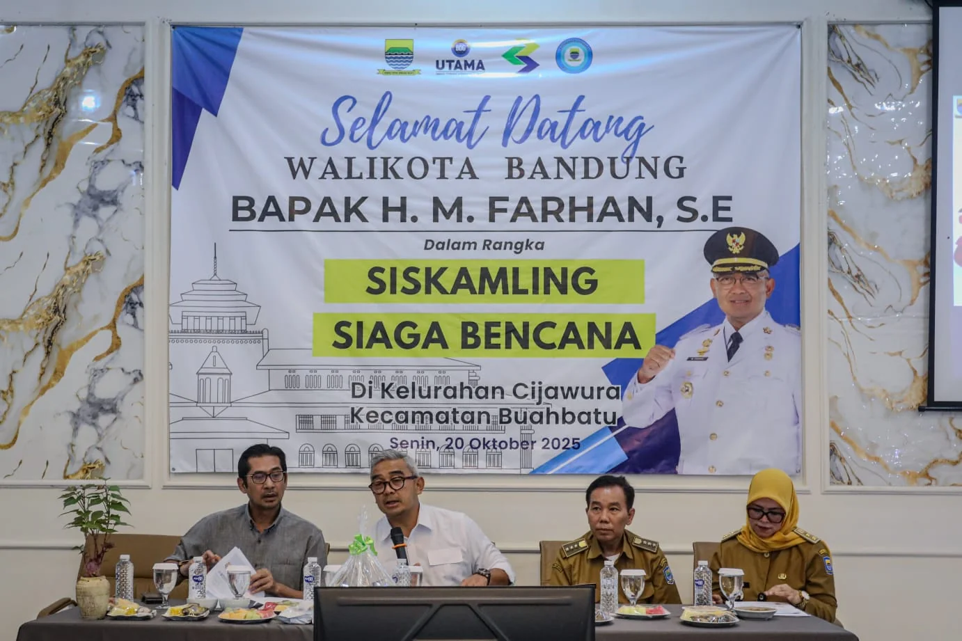 Wali Kota Bandung, Muhammad Farhan untuk kegiatan Siskamling Siaga Bencana.Ist