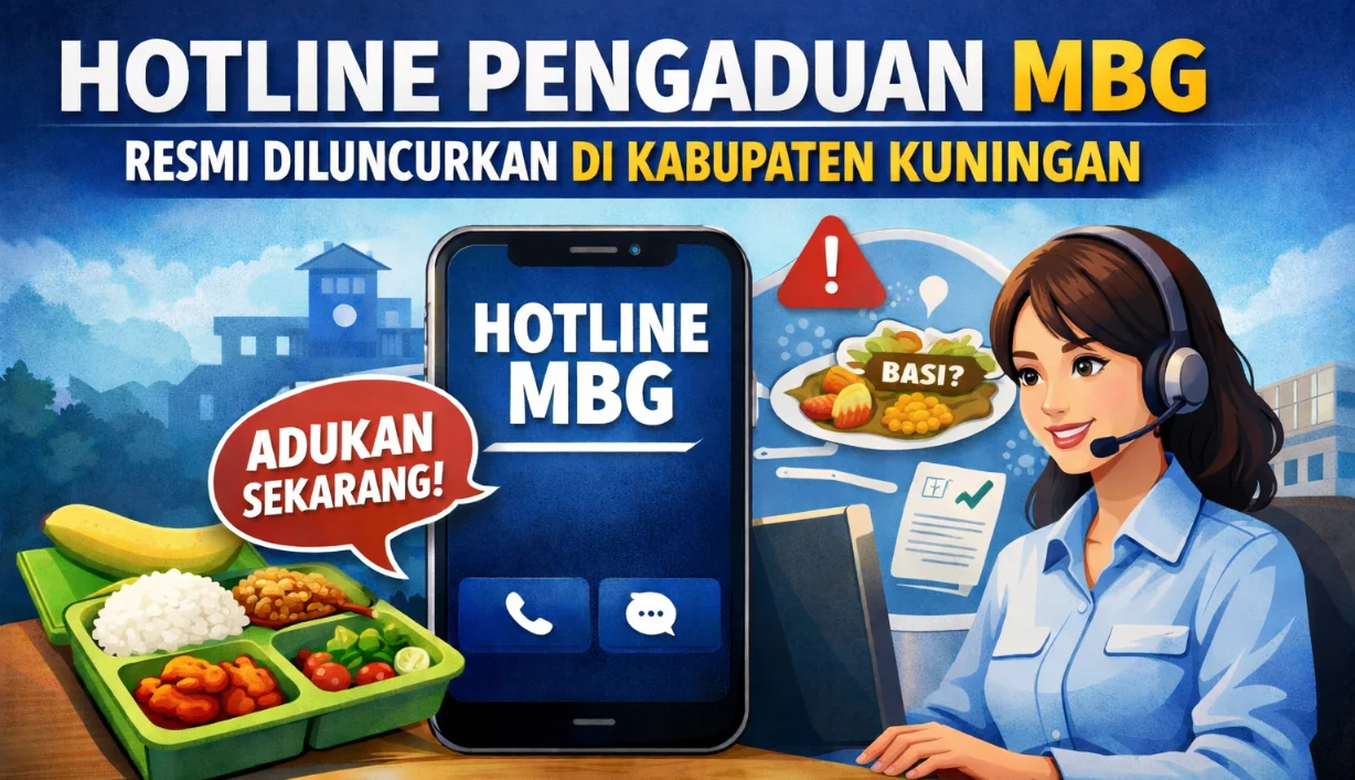 Pemerintah Kabupaten Kuningan melalui Satuan Tugas Percepatan Penyelenggaraan Program Makan Bergizi Gratis (Satgas P3MBG) resmi mengoperasionalkan layanan Hotline Pengaduan MBG di sejumlah kecamatan.Dok-IKP/Diskominfo Kuningan
