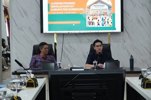 Wakil Bupati Sumedang M Fajar Aldila menerima kunjungan Staf Ahli Bidang Aksesibilitas Sosial Kementerian Sosial RI.Ist