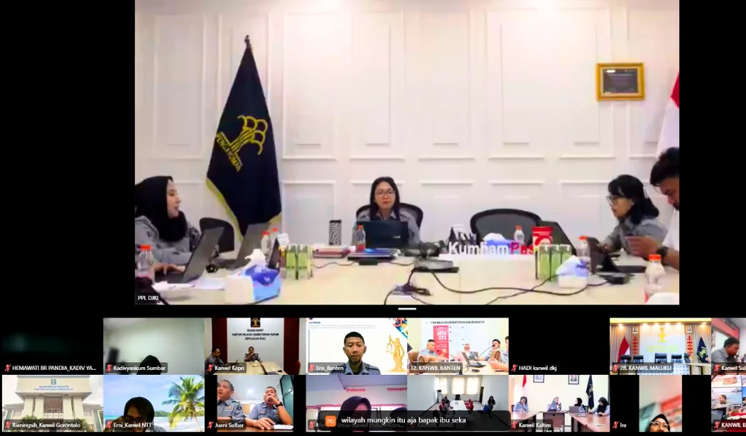 Jajaran Kantor Wilayah Kemenkum Jawa Barat mengikuti Technical Meeting (TM) daring mengenai "Pembahasan Maturitas Kekayaan Intelektual (KI) di Wilayah".Ist