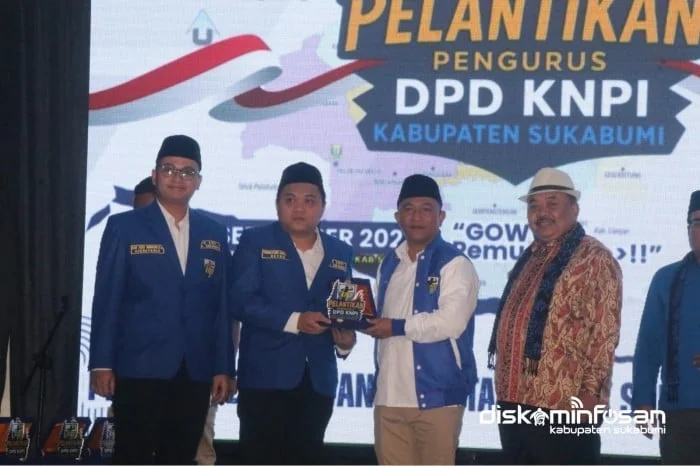 Wakil Bupati Sukabumi, Andreas, menghadiri pelantikan DPD KNPI Kabupaten Sukabumi masa bakti 2025–2028.Ist