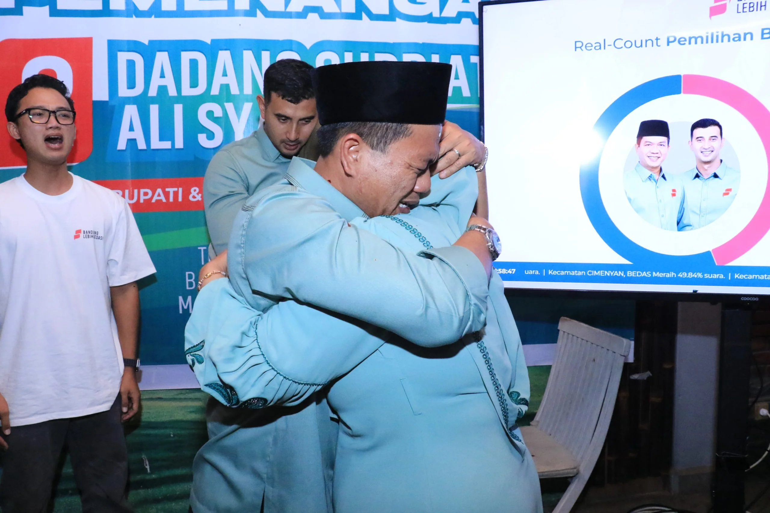 Pasangan Calon Bupati dan Wakil Bupati Bandung nomor urut 2, Dadang Supriatna-Ali Syakieb, unggul signifikan dalam hasil quick count maupun real count Pilkada Kabupaten Bandung 2024. (ist)