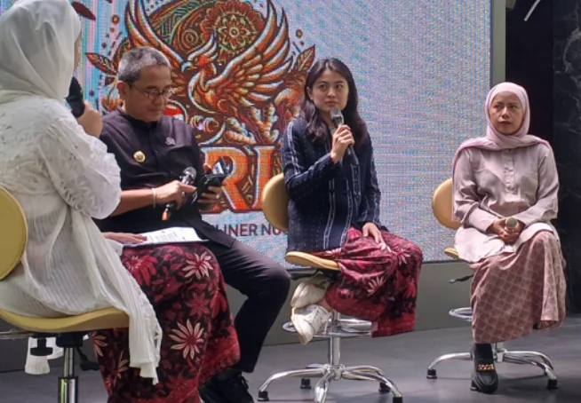 Kepala Disparbud Jabar, Benny Bachtiar menghadiri konferensi pers pra-acara Cerita dan Rasa Kuliner Nusantara (CERIA), di Bandung, Kamis (23/1/2025).