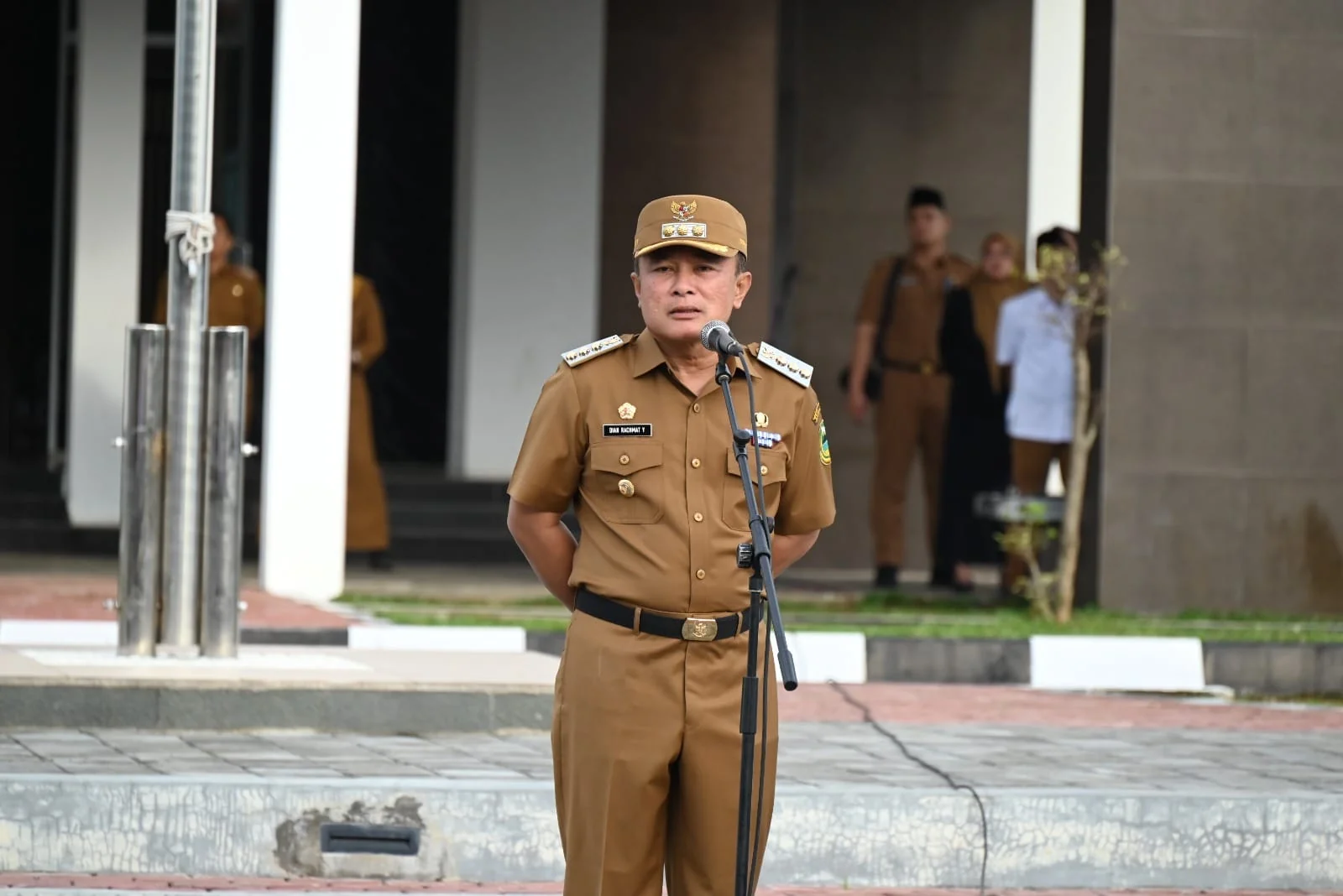Bupati Kuningan Dr. H. Dian Rachmat Yanuar, M.Si menyampaikan apresiasi atas kerja keras seluruh perangkat daerah yang telah menunjukkan dedikasi dalam meningkatkan mutu pelayanan kepada masyarakat.Dok- (NT/IKP/DISKOMINFO)