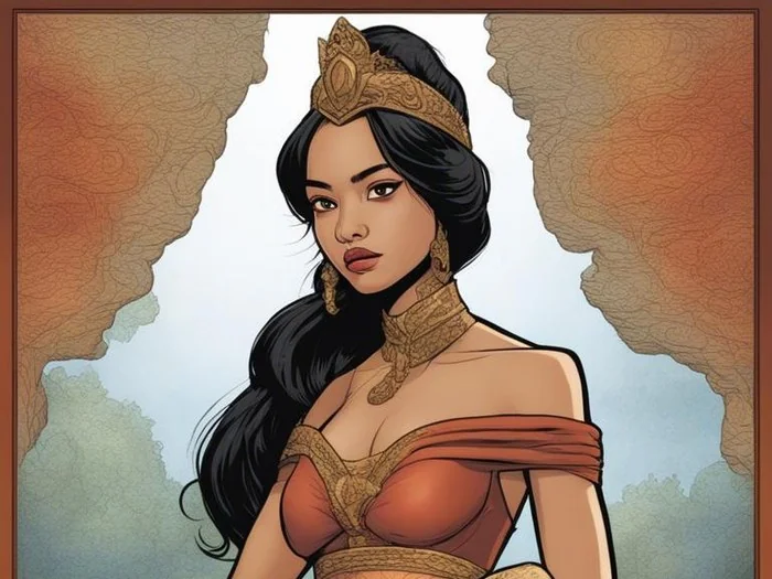 Kartun Nyi Rengganis (Foto: Iqbal Kukuh/detikJabar, Ilustrasi gambar ini memanfaatkan bantuan alat sumber terbuka AI bernama AI Comic Factory)