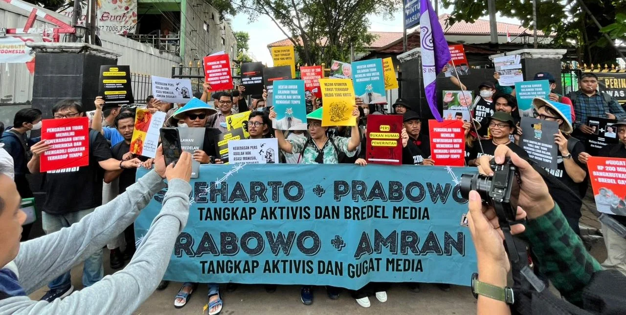 Aksi Solidaritas Dukung Tempo, Ketua Umum AJI, Nany: Gugatan Amran Senilai Rp 200 M Bentuk Pembungkaman Pers
