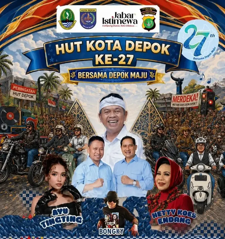 Flyer Riding acara Puncak HUT Kota Depok. (Foto: Diskominfo Depok)