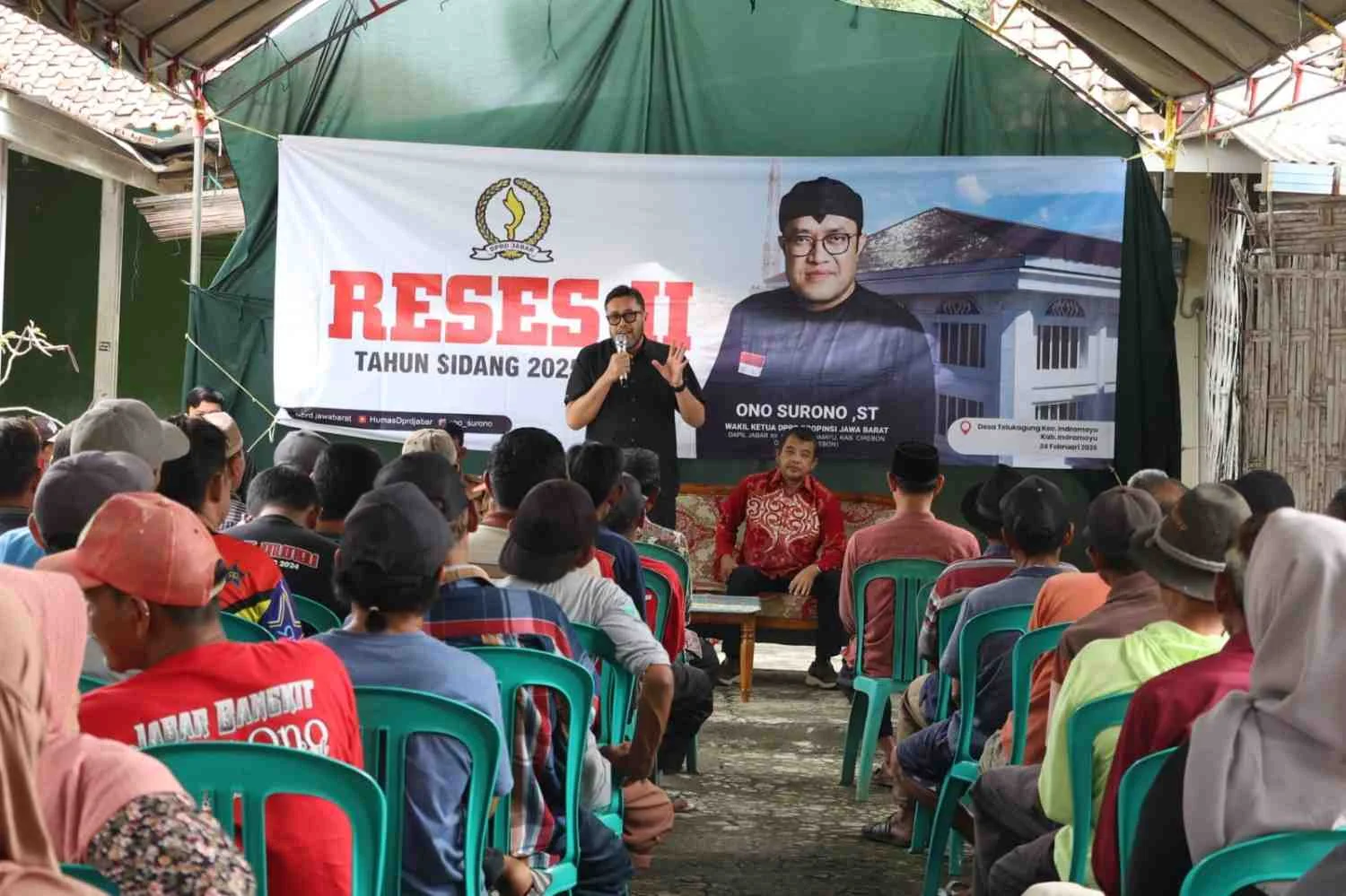Wakil Ketua DPRD Provinsi Jawa Barat, Ono Surono berfokus pada masukan masyarakat desa tersebut mengenai keberadaan embung yang kurang maksimal pemanfaatannya.Dok-Humas DPRD Jabar