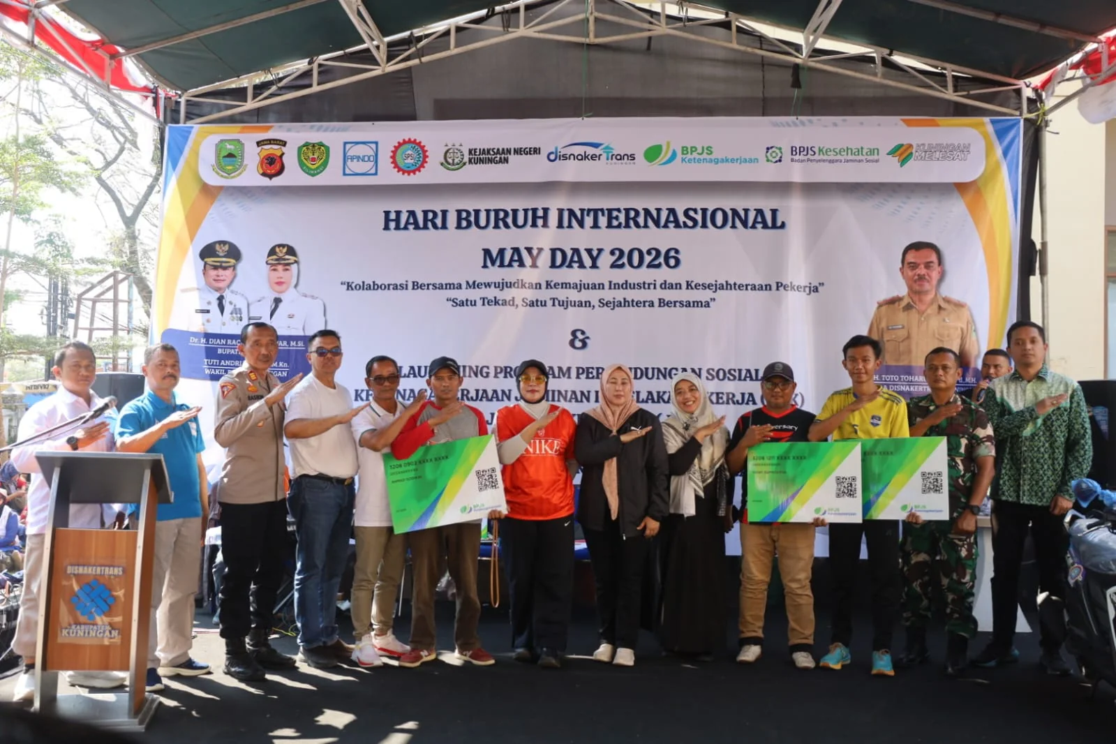 Pemerintah Kabupaten Kuningan memperingati Hari Buruh Internasional (May Day) Tahun 2026  dihadiri Wakil Bupati Kuningan, Hj. Tuti Andriani, S.H., M.Kn.,Dok-IKP/Diskominfo Kuningan
