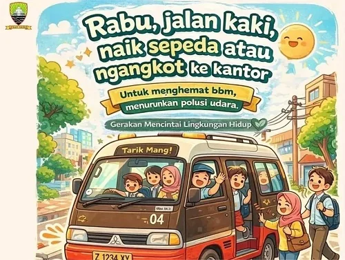 Menyusul diberlakukan WFH di hari Jumat untuk ASN Sumedang maka program ASN naik Angkot setiap Jumat dipindahkan ke hari Rabu atau Rabu Ngangkot.Dok-Diskominfosanditik Sumedang