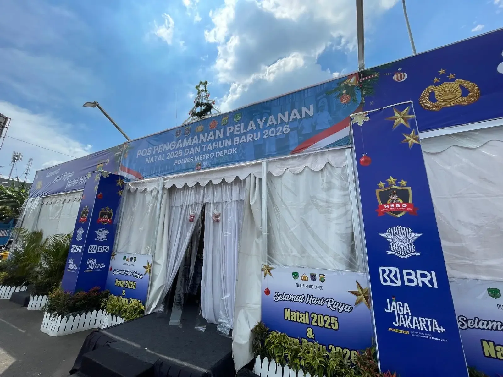 Pos Pengamanan Nataru yang ada di Jalan Margonda Raya. (Foto: JD 01/Diskominfo Depok/ Ilustrasi).