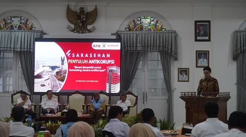Wakil Bupati Sumedang M. Fajar Aldila saat membuka kegiatan Sarasehan Penyuluh Antikorupsi.Ist