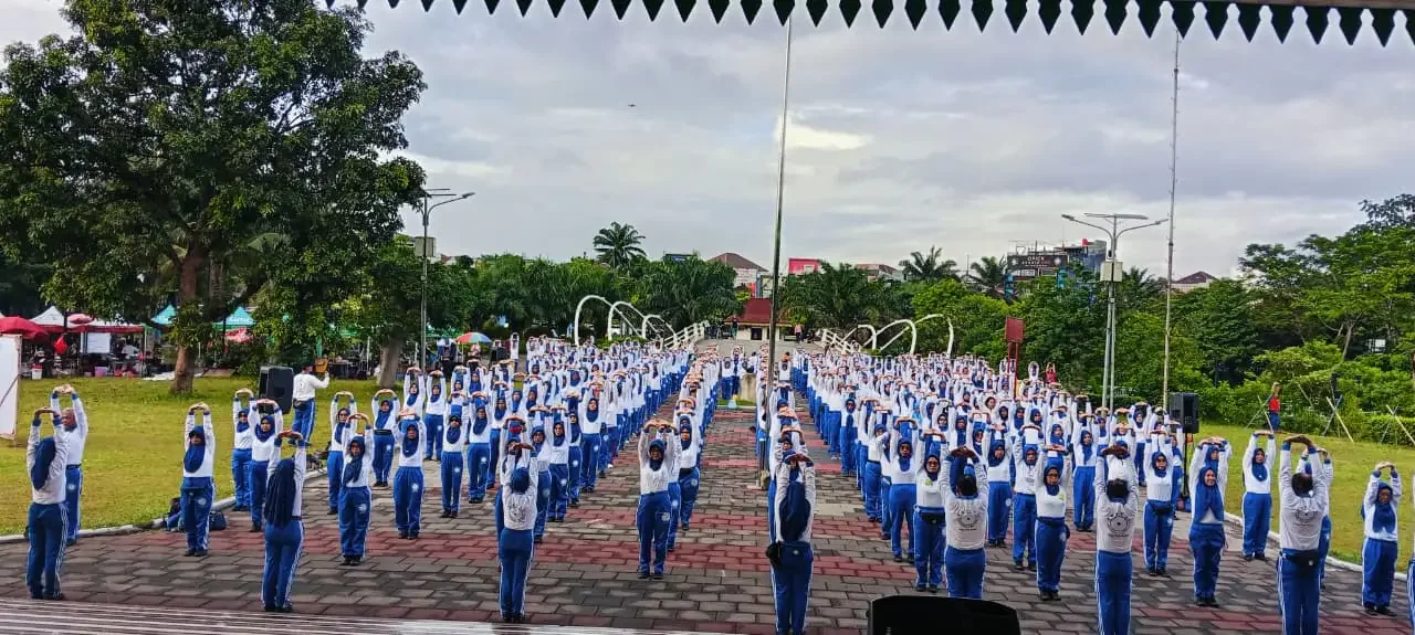 Koordinator Otonom Ling Tien Kung Depok 1 menggelar acara syukuran yang dirangkai dengan latihan bersama di Alun-alun Timur, Grand Depok City (GDC), Sabtu (10/01/26). (Foto:Dok. Narasumber)