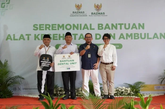 Penyerahan dilakukan oleh Wakil Bupati Sukabumi Andreas di Aula PKK Pendopo Sukabumi.Ist