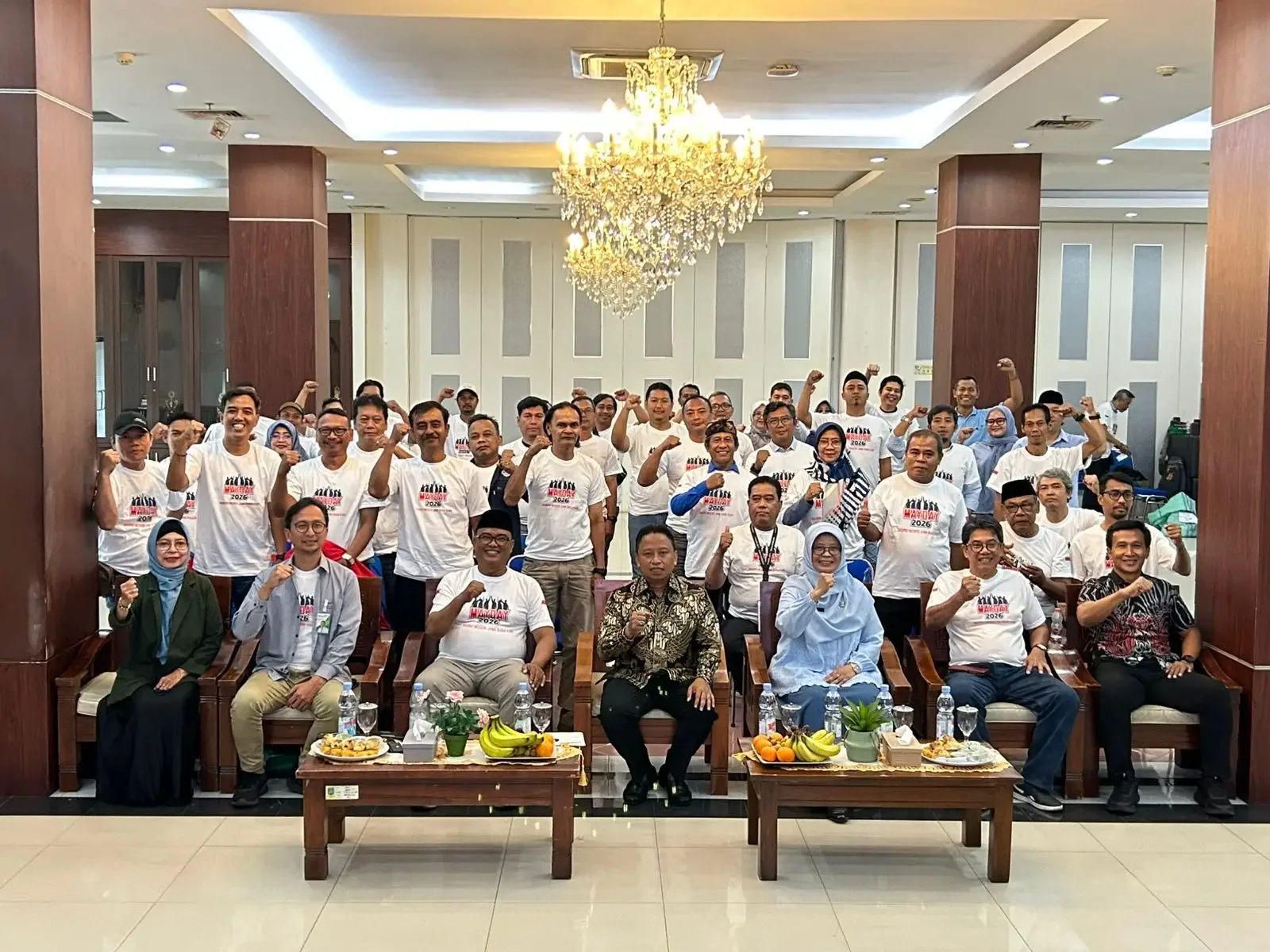 Peringatan May Day Tahun 2026 di Aula Teratai Gedung Balai Kota Depok, Jumat (08/05/26). (Foto: JD 01/Diskominfo Depok).