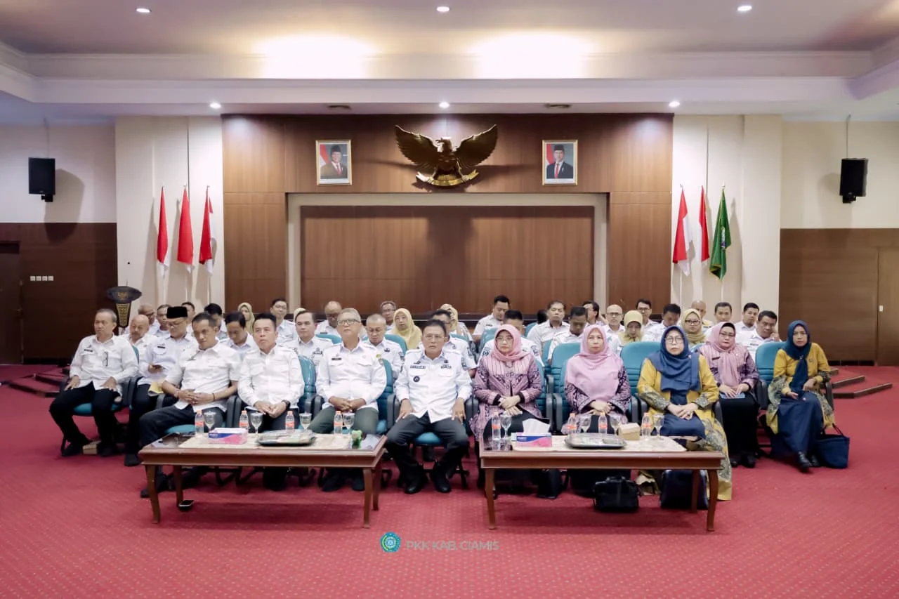 Pemerintah Kabupaten Ciamis mengikuti kegiatan Evaluasi Akhir Program Terpadu Peningkatan Peranan Wanita menuju Keluarga Sehat dan Sejahtera (P2WKSS) tingkat Provinsi Jawa Barat Tahun 2025.Dok-Diskomimfo Ciamis.