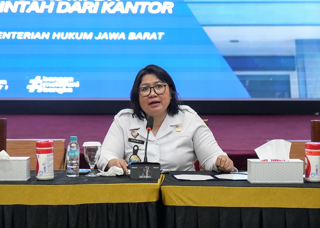Kakanwil Kemenkum Jabar, Asep Sutandar, yang dalam pelaksanaannya diwakili oleh Kepala Divisi Pelayanan Hukum dan HAM (Kadivyankum) Jawa Barat, Hemawati BR Pandia.Dok-Humas Kemenkum Jabar
