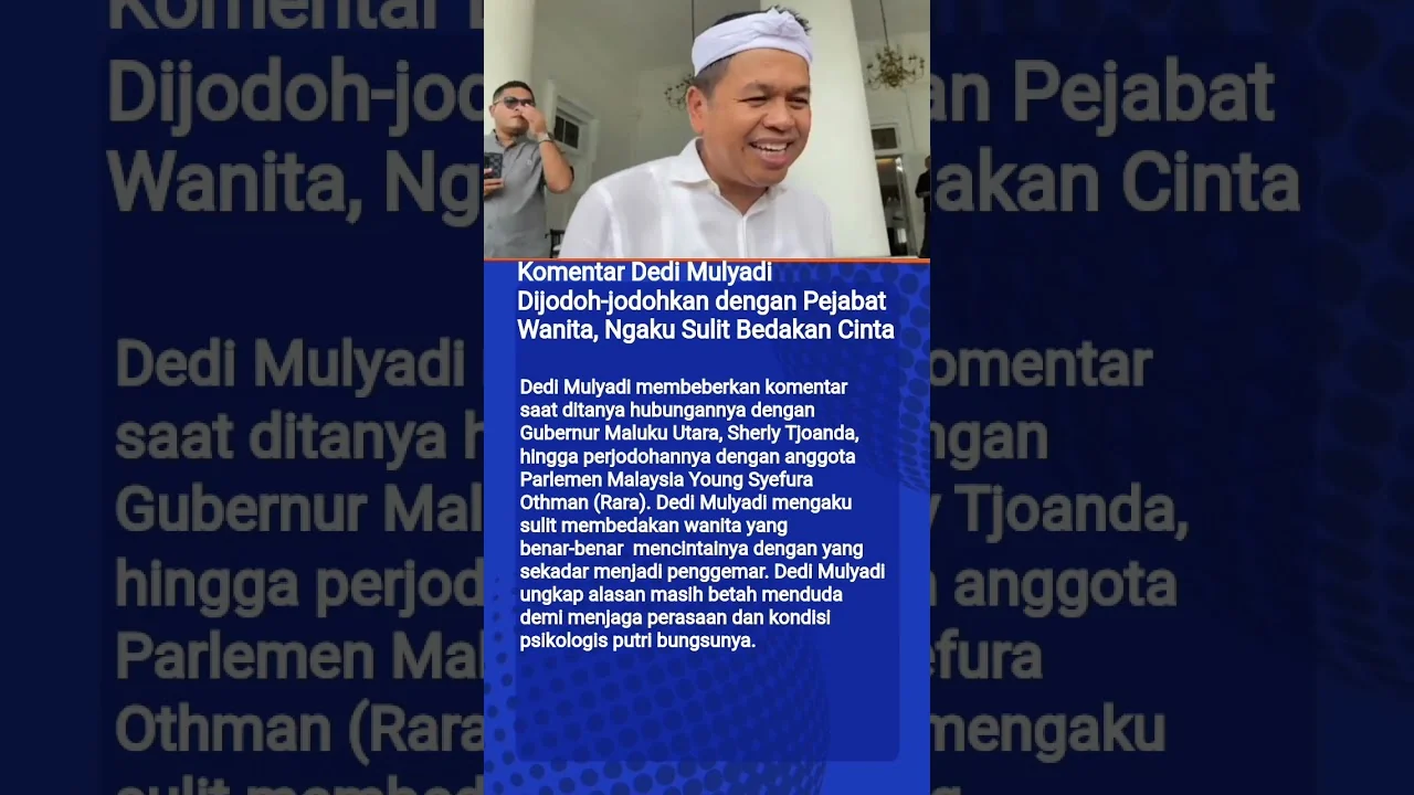 Beri Respons Soal Dijodohkan dengan Pejabat Wanita, Dedi Mulyadi Mengaku Bingung Bedakan Cinta