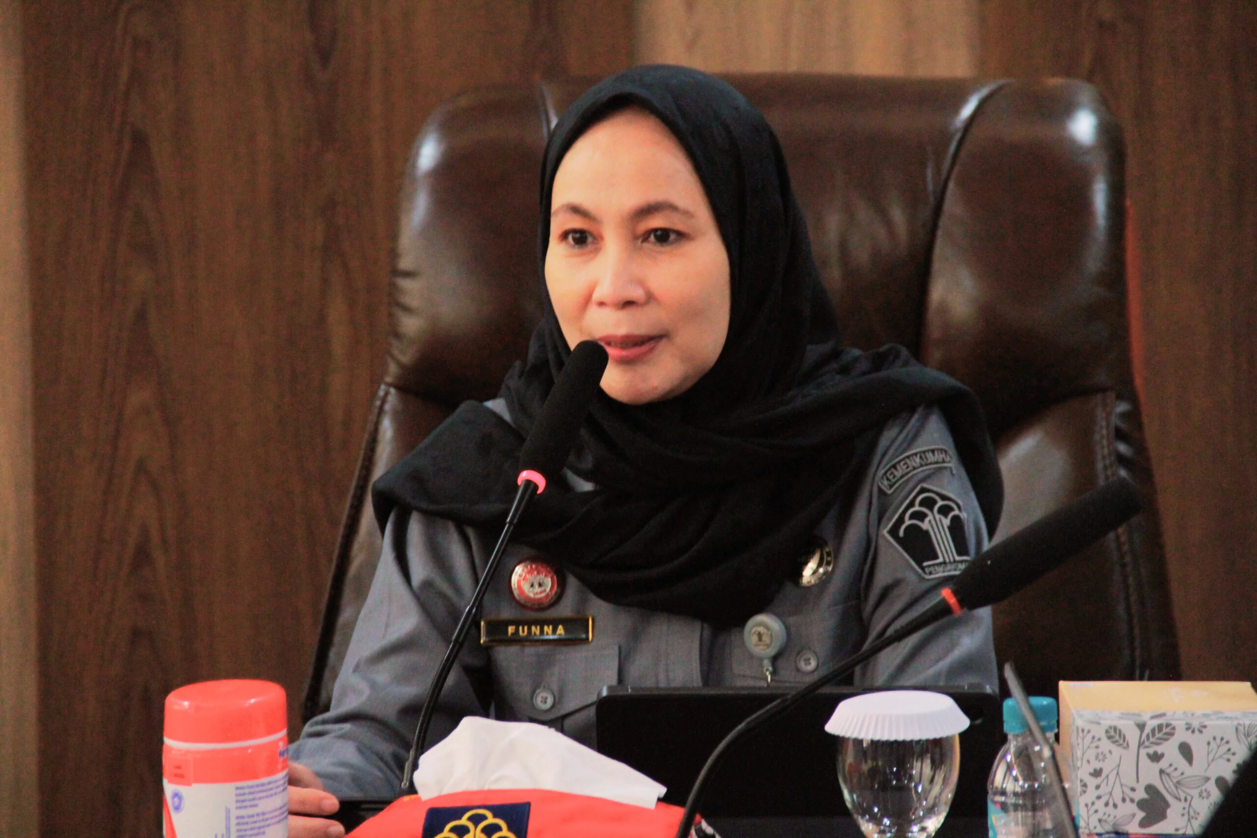 Mewakili Kakanwil, Kepala Divisi Perundang-undangan dan Pembinaan Hukum (P3H), Funna Maulia Massaile.Ist