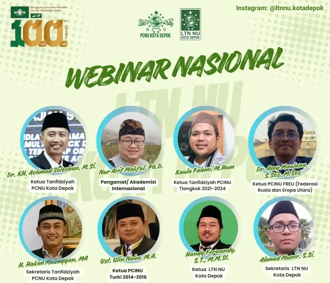 Flyer Webinar Nasional bertema "Ancaman Perang Dunia Ketiga dan Peran Nahdlatul Ulama dalam Diplomasi Perdamaian Global". (Foto : LTNU Depok).