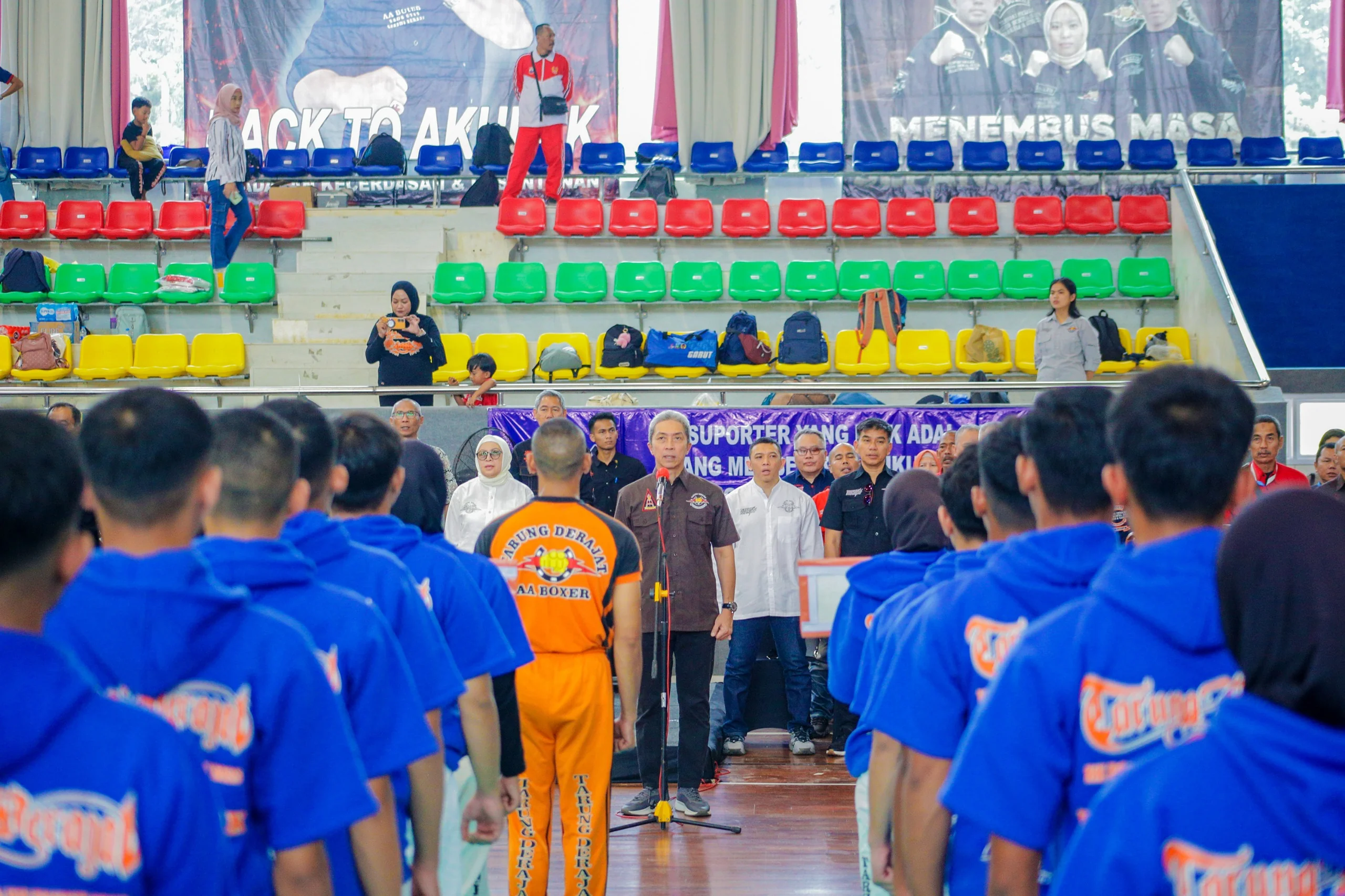 Wali Kota Bogor, Dedie A. Rachim, menyampaikan rasa bangganya karena Kota Bogor dipercaya menjadi tempat penyelenggaraan babak kualifikasi cabang olahraga (cabor) Tarung Derajat tahun ini.Ist