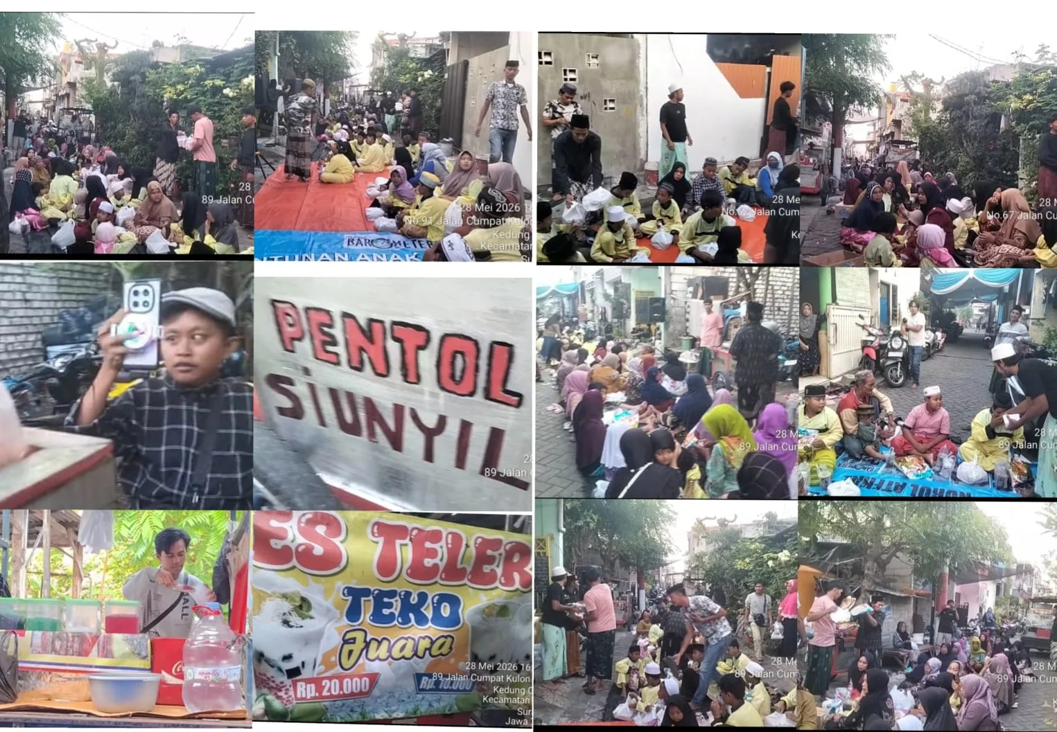 TikToker Viral, Es Teller Mas Aji dan Pentol Si Unyil Turut Donasi pada Santunan Anak Yatim di Kedung Cowek.Dok-Narasumber