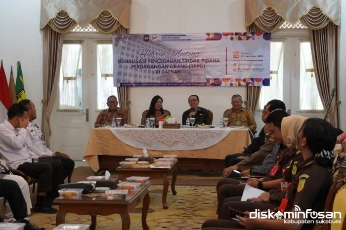 Ade Suryaman, dalam Hybrid Meeting Sosialisasi Pencegahan TPPO.Ist