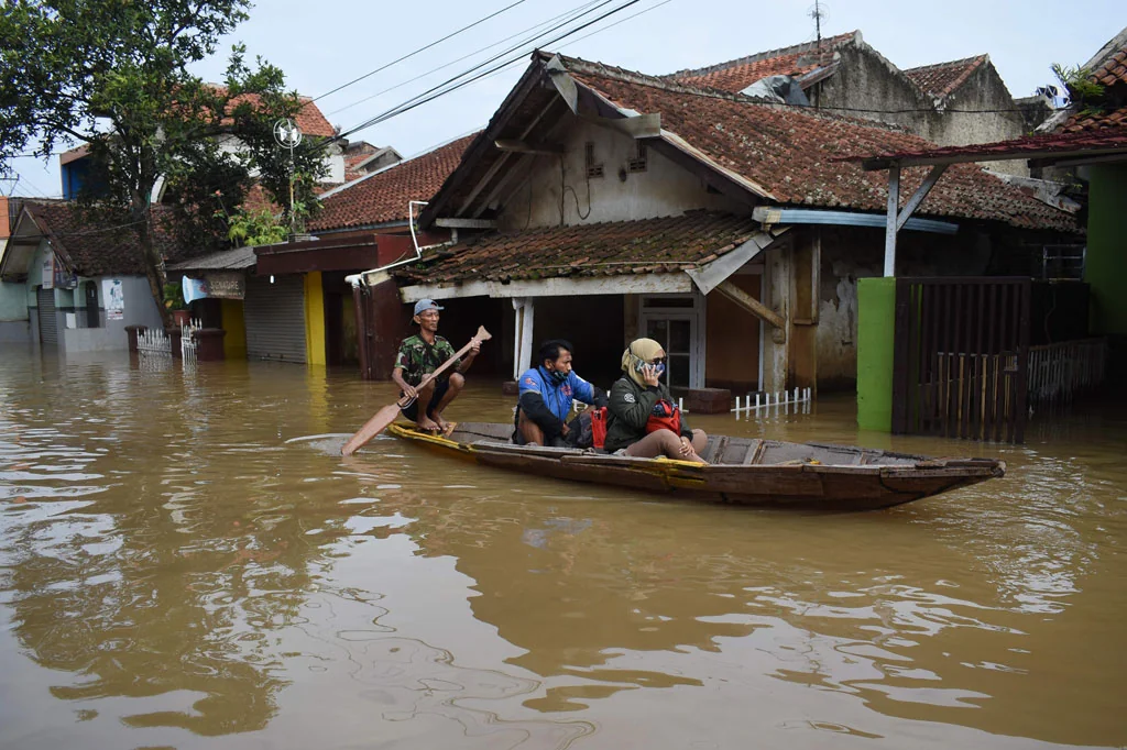Ilustrasi kondisi banjir di Kabupaten Bandung.