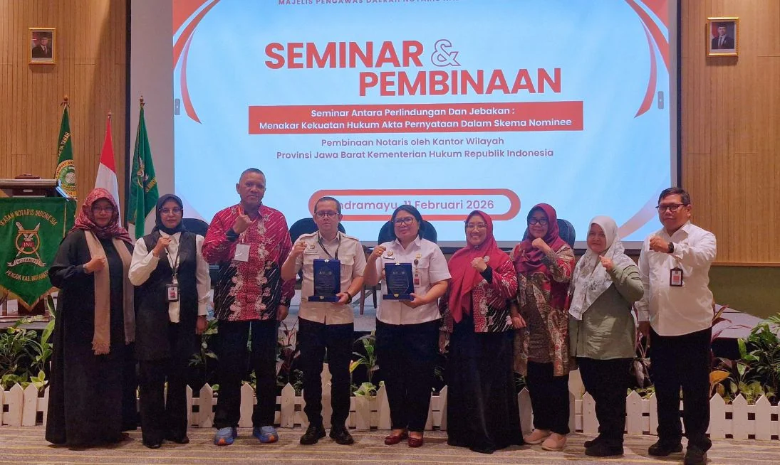 Kepala Divisi Pelayanan Hukum, Hemawati BR Pandia, turun langsung memimpin kegiatan Diskusi Hukum dan Pembinaan Jabatan Notaris di Kabupaten Indramayu.Dok-Humas Kemenkum Jabar