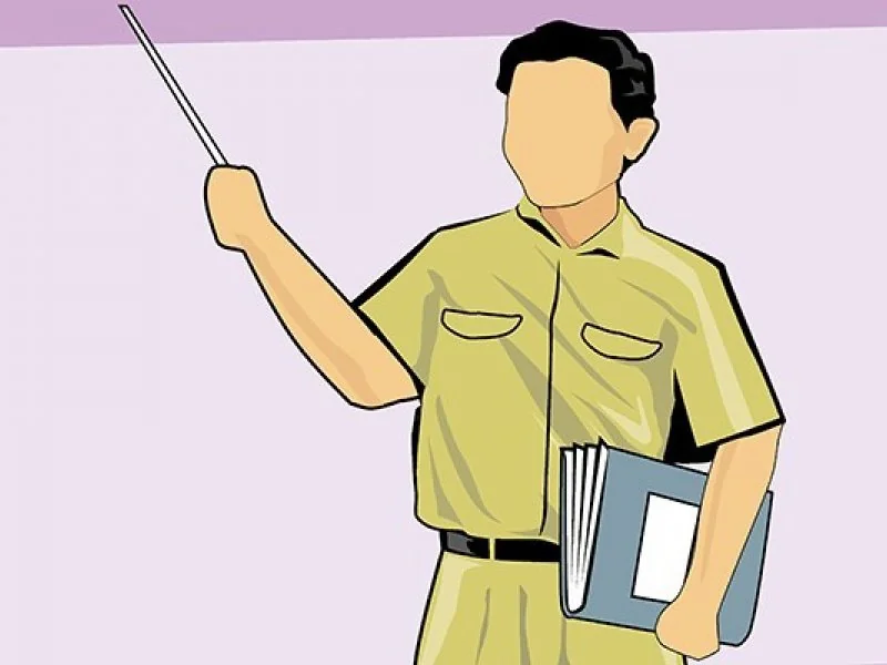 Ilustrasi guru sedang mengajar.