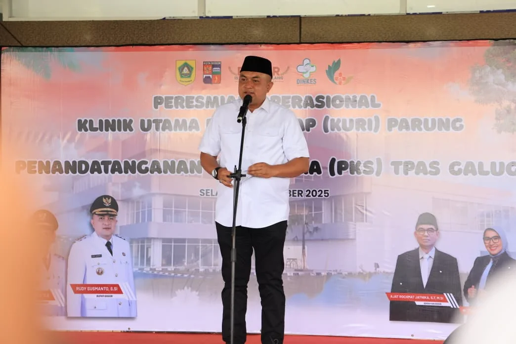 Bupati Bogor Rudy Susmanto, meresmikan peningkatan Klinik Utama Rawat Jalan Parung menjadi Klinik Utama Rawat Inap.Ist