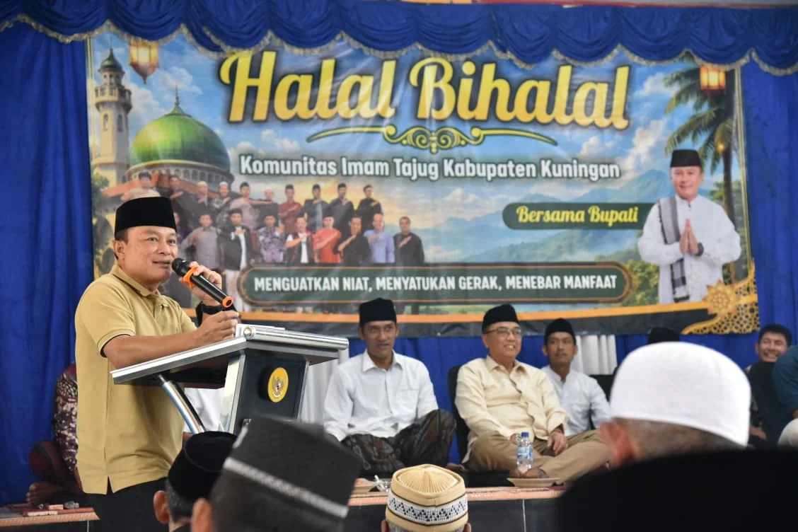Bupati Kuningan, Dian Rachmat Yanuar, menghadiri kegiatan Halal Bihalal yang diselenggarakan Yayasan Bima Arya Kamuning bersama Komunitas Imam Tajug.Dok-Diskominfo Kuningan