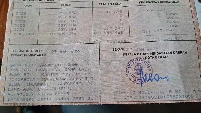 Tagihan Piutang Rp 311 Juta di PBB Warga, Kepala Bapenda Bekasi Minta Maaf