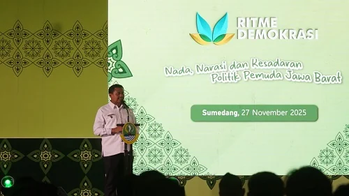 Bupati Sumedang Dony Ahmad Munir mengajak generasi muda untuk berkomitmen dan terlibat sebagai aktor politik yang jujur dan bersih.Ist