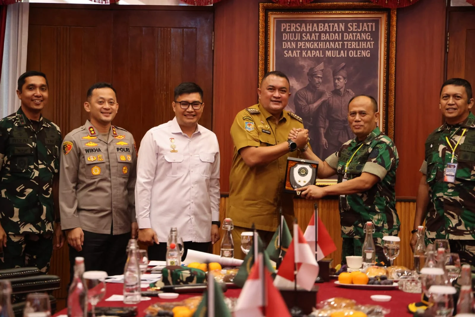 Bupati Bogor, Rudy Susmanto, bersama Forkopimda menerima kunjungan Perwira Siswa Pendidikan Reguler (Dikreg) LXVII Sekolah Staf dan Komando Angkatan Darat Tahun Ajaran 2026.Dok-Diskominfo Kab Bogor