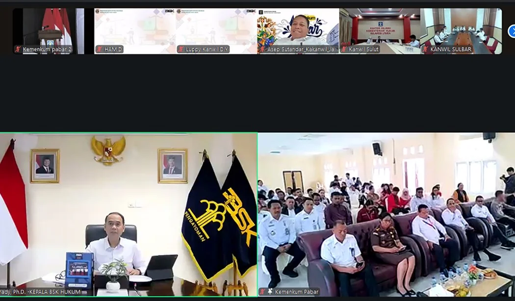 Forum diskusi virtual yang berpusat di Kanwil Kemenkum Papua Barat ini diikuti secara daring oleh Kepala Kantor Wilayah Asep Sutandar.Ist