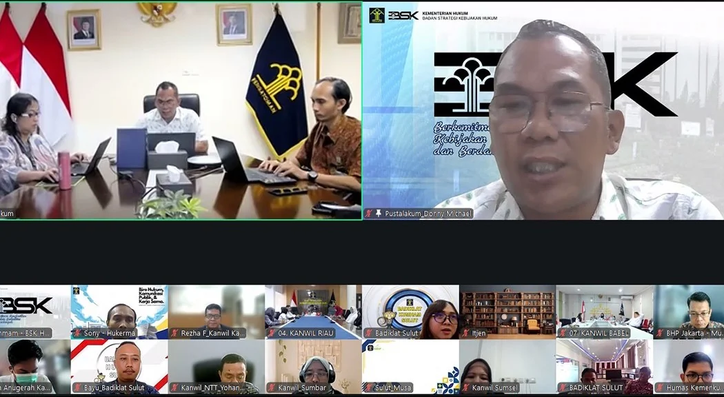 Kanwil Kemenkum Jabar Ikuti Sosialisasi Terkait Aplikasi Pengaduan Bersama BSK Hukum.Ist